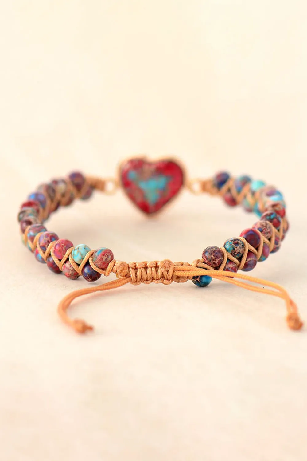 Handmade Heart Shape Natural Stone Bracelet, image 3