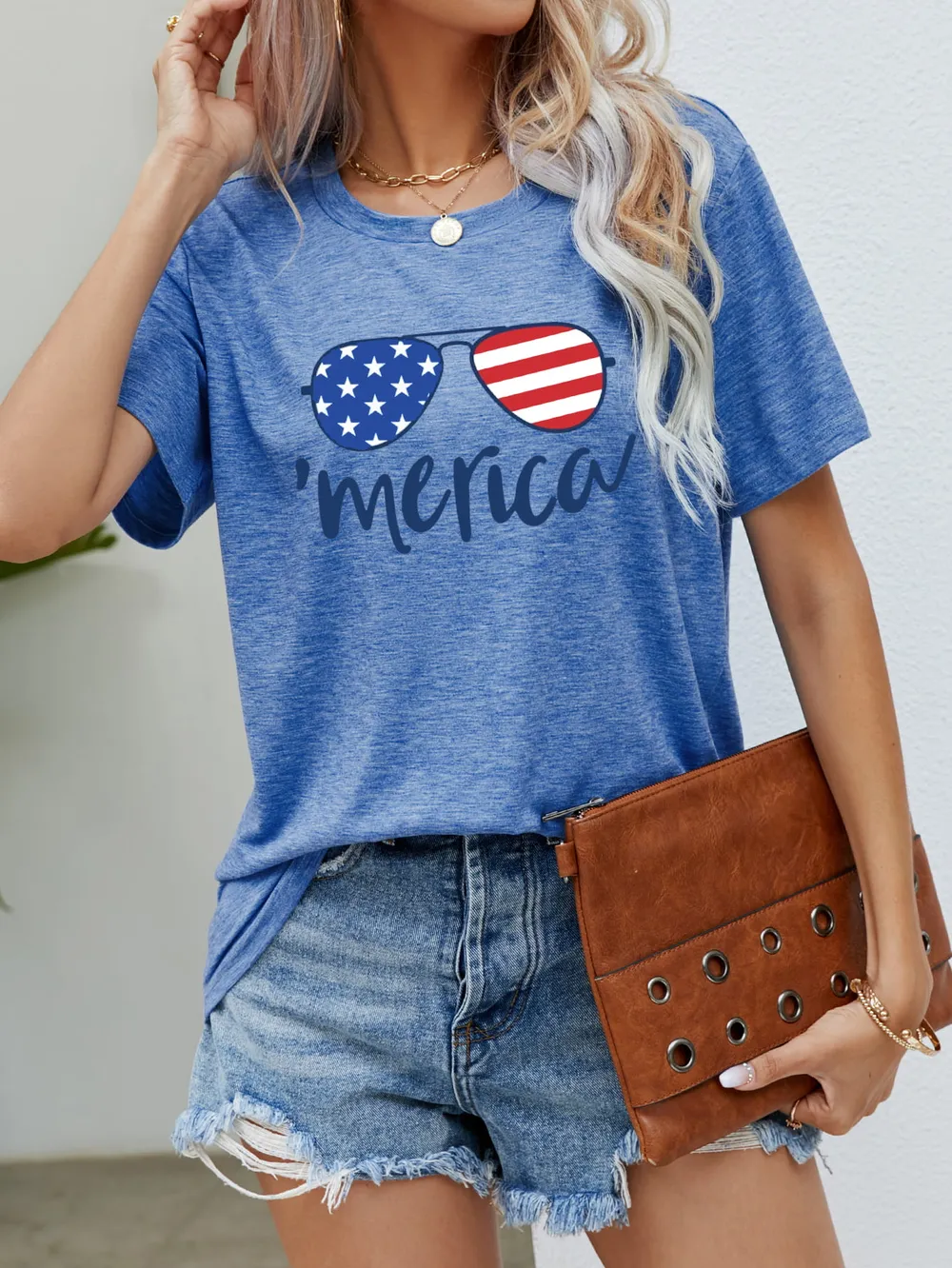 US Flag Glasses Graphic Tee, image 3