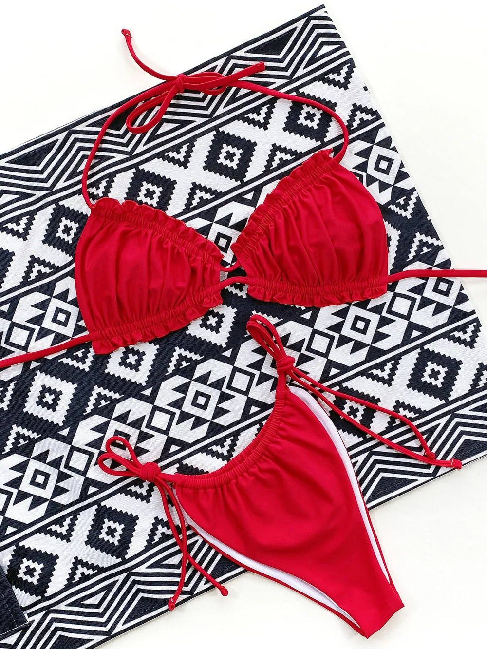 Frill Trill Halter Neck Bikini Set, image 3