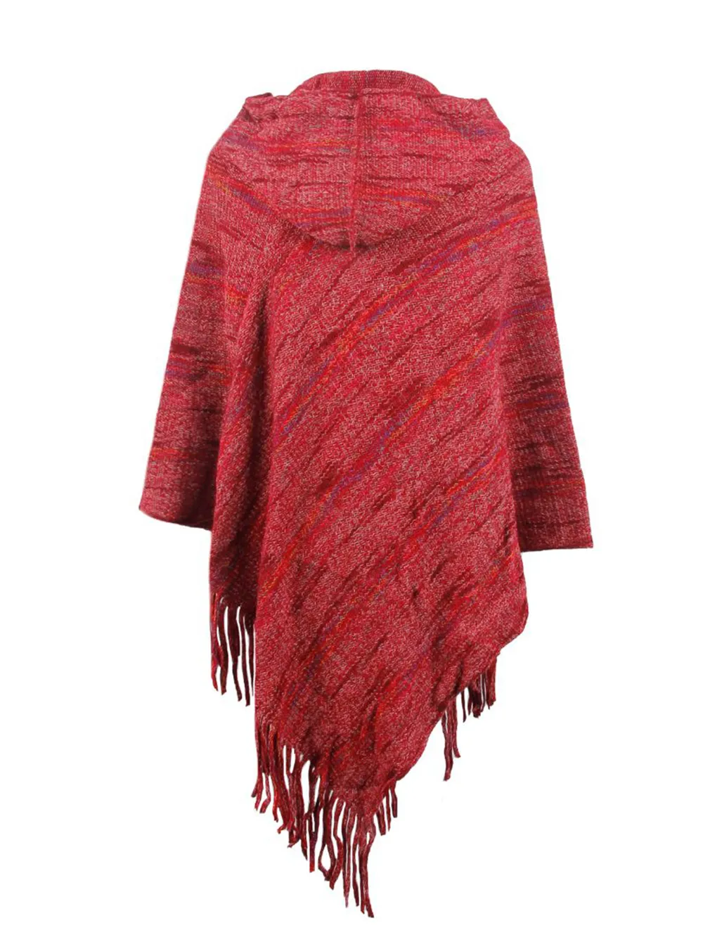 Fringe Hem Hooded Poncho, image 9
