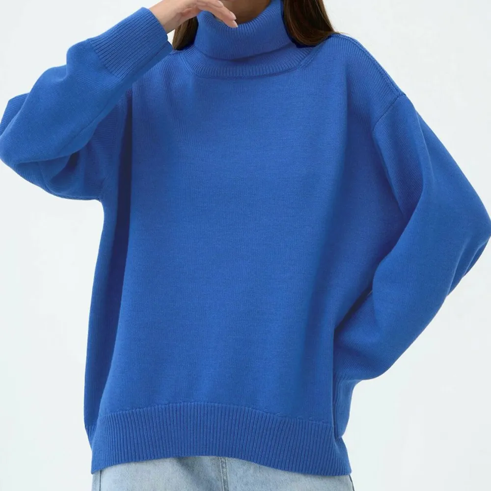 Turtle Neck Dropped Shoulder Sweater, image 3