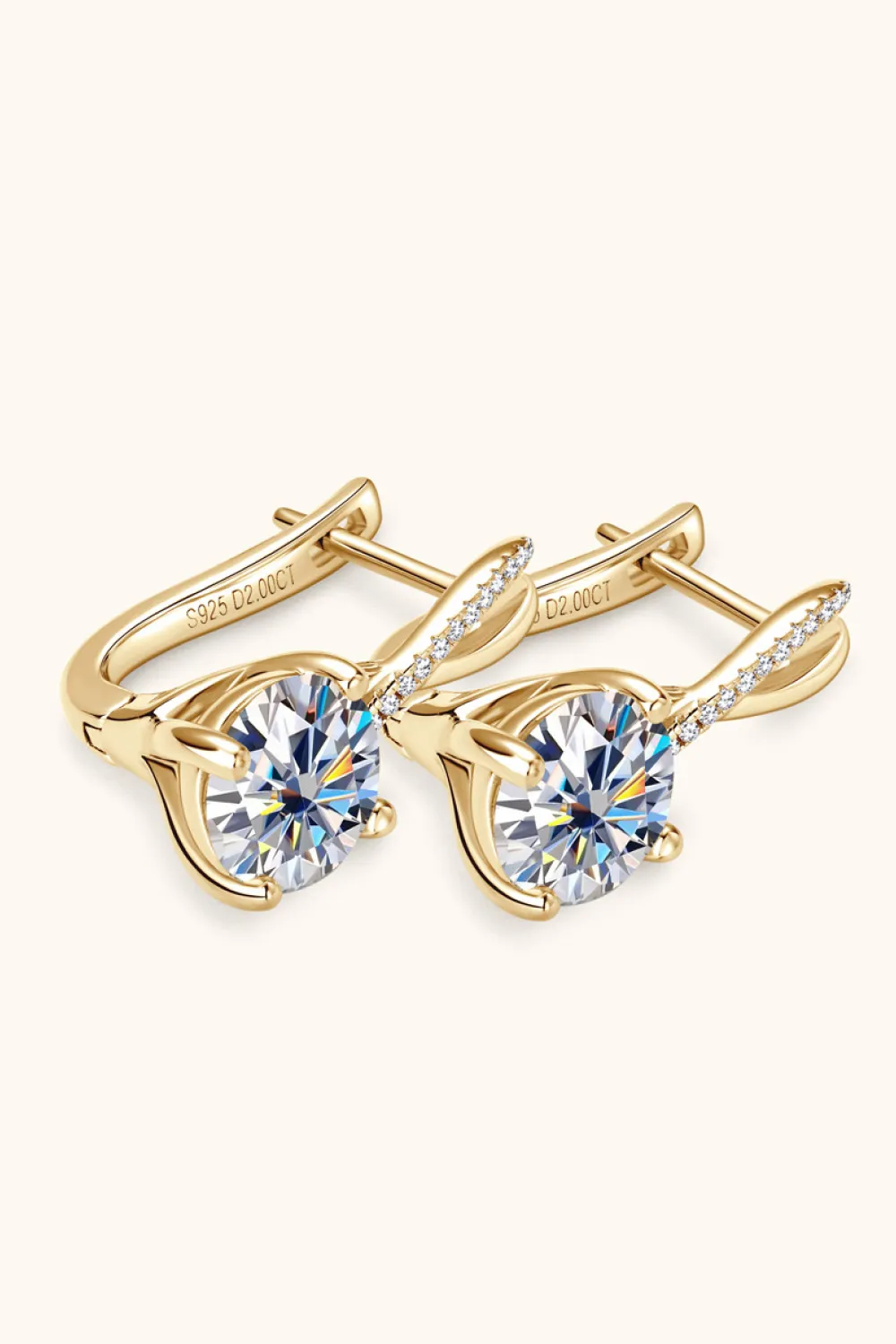 4 Carat Moissanite 925 Sterling Silver Earrings, image 2