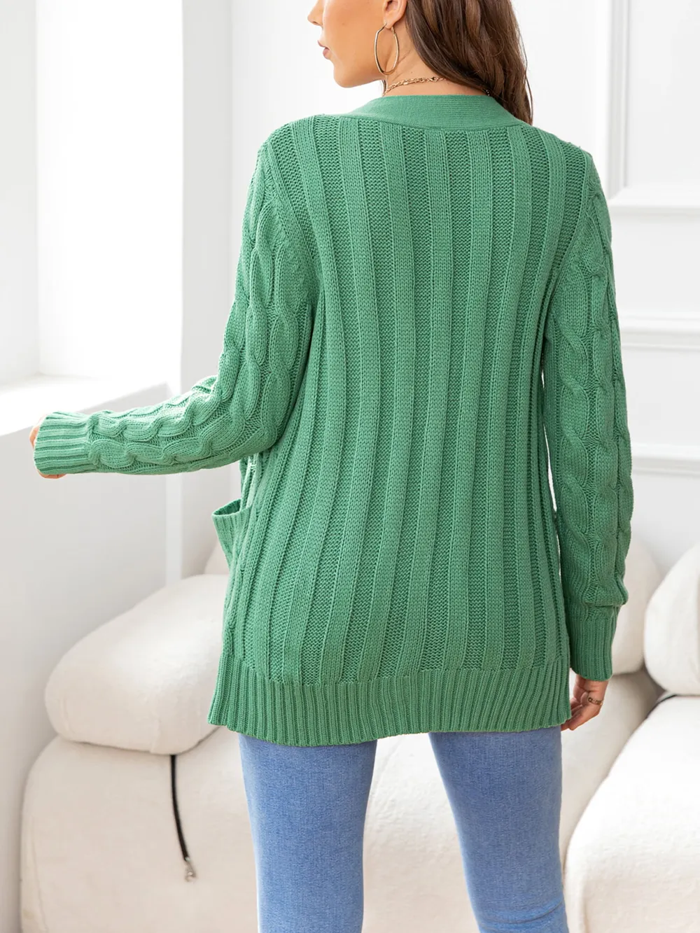 Button Down Cable-Knit Cardigan, image 24