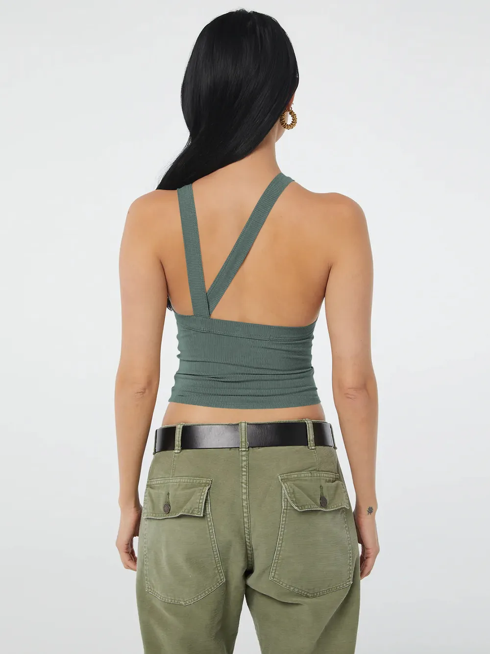 Halter Neck Ribbed Cropped Top, image 13