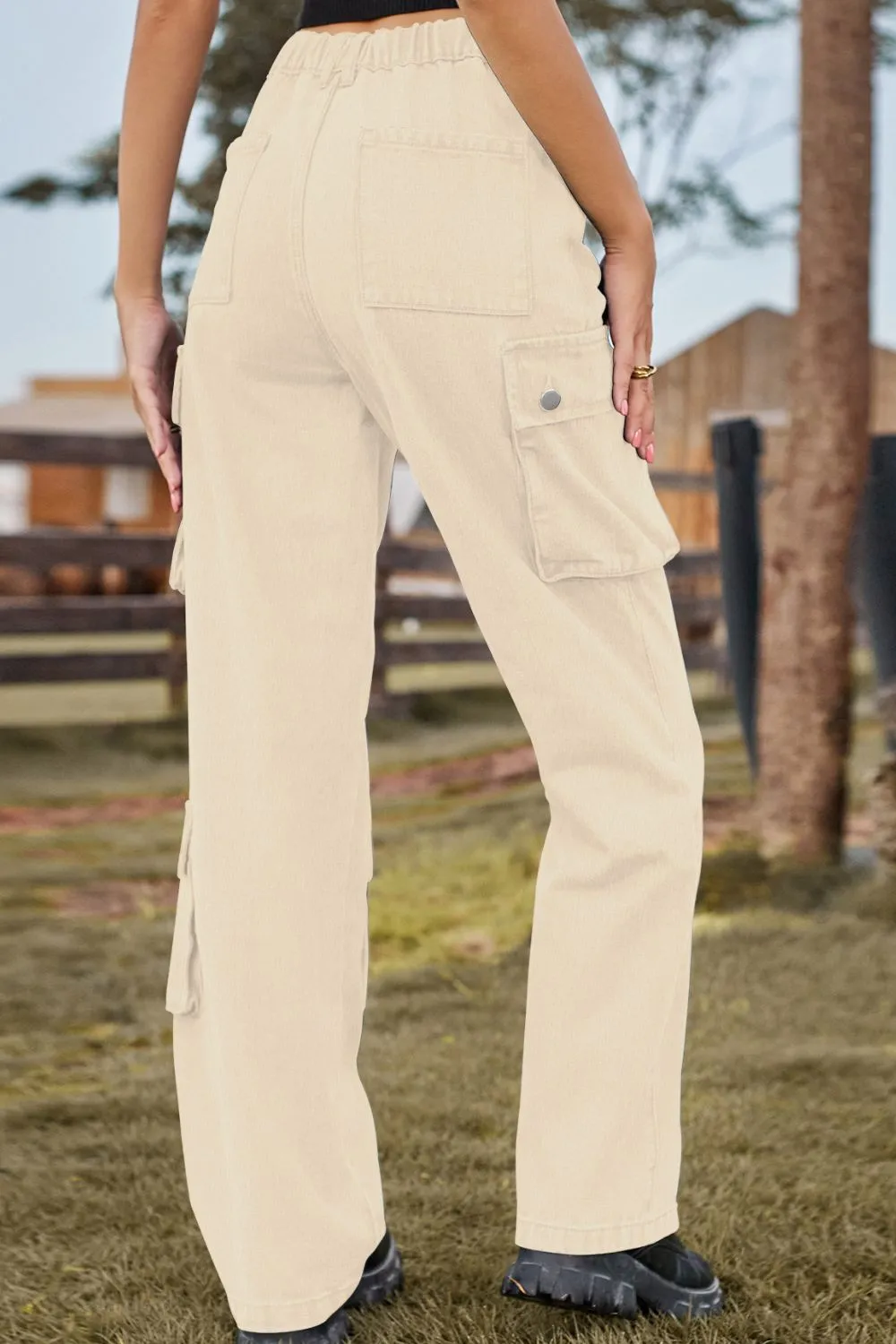 Loose Fit Long Jeans with Pockets, image 8