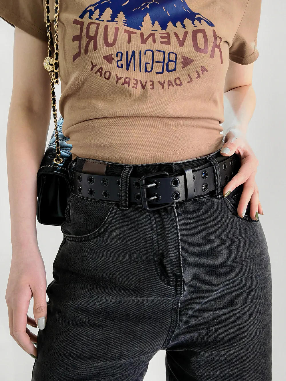Grommet PU Leather Belt, image 4