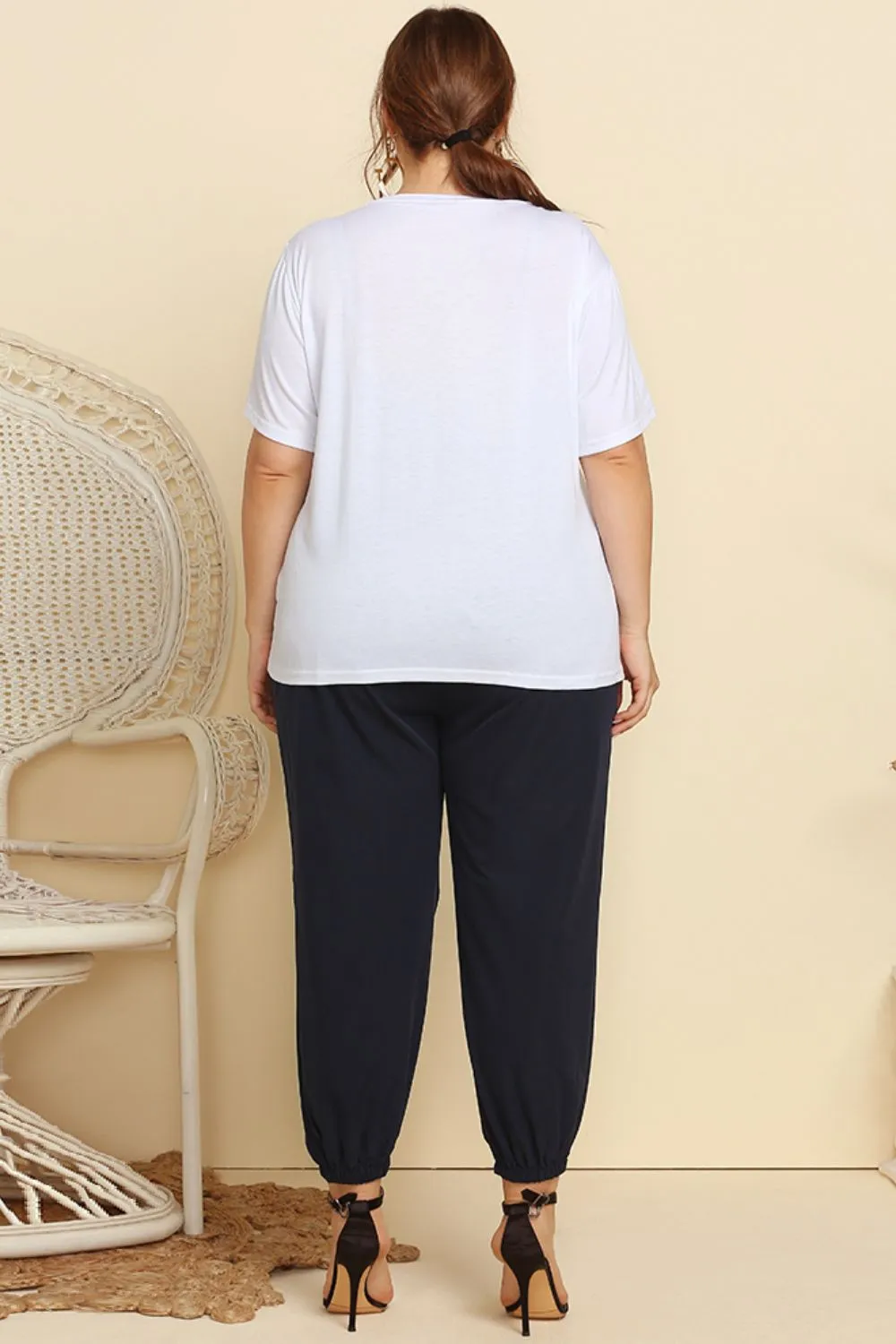 Graphic Tee and Belted Paperbag Joggers Set, image 2