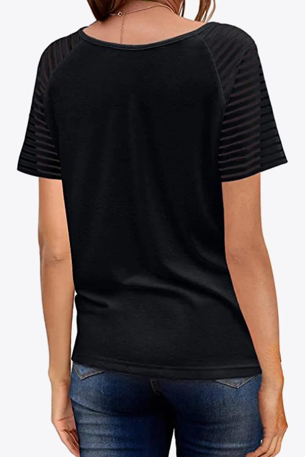 V-Neck Raglan Sleeve Tee, image 2