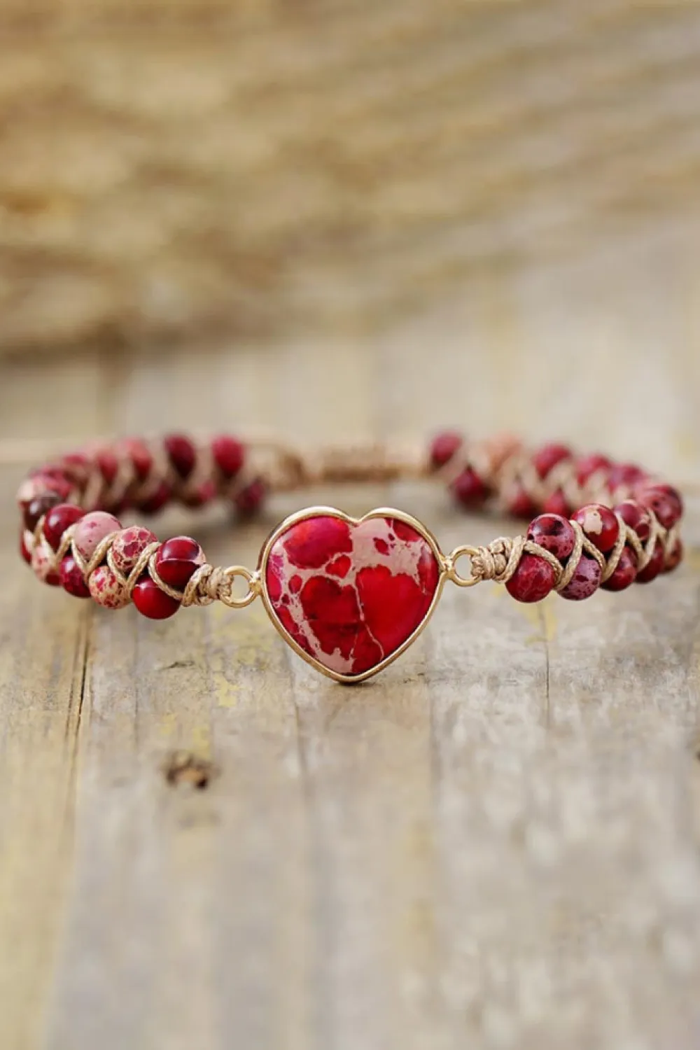 Handmade Heart Shape Natural Stone Bracelet, image 5