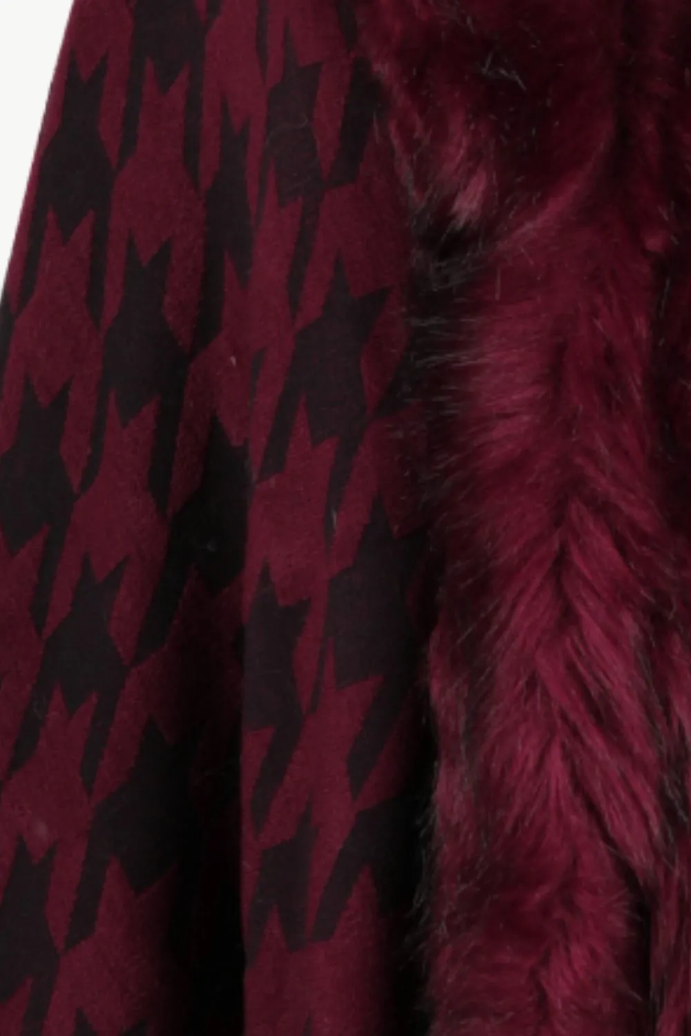 Houndstooth Fringe Hem Poncho, image 20
