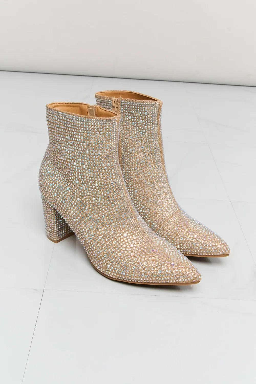 Rhinestone Pointed Toe Booties, image 2