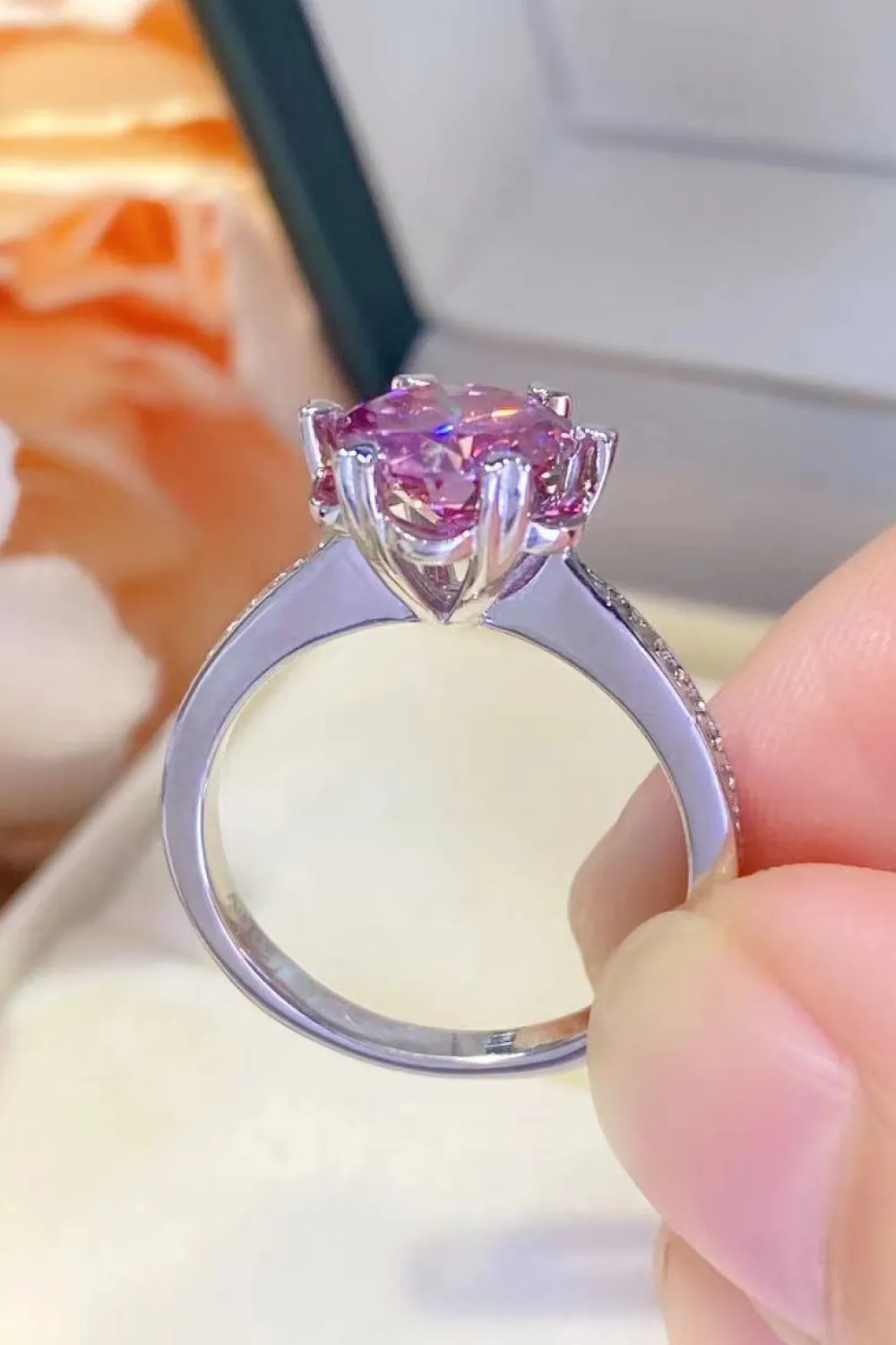 Shining For You 2 Carat Moissanite 925 Sterling Silver Ring, image 5