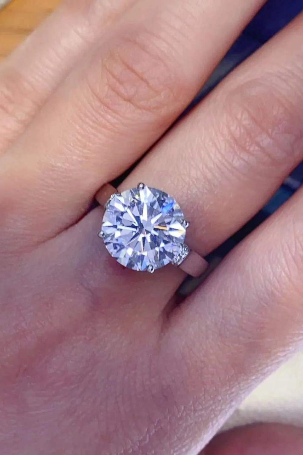 5 Carat Moissanite Platinum-Plated Ring, image 5