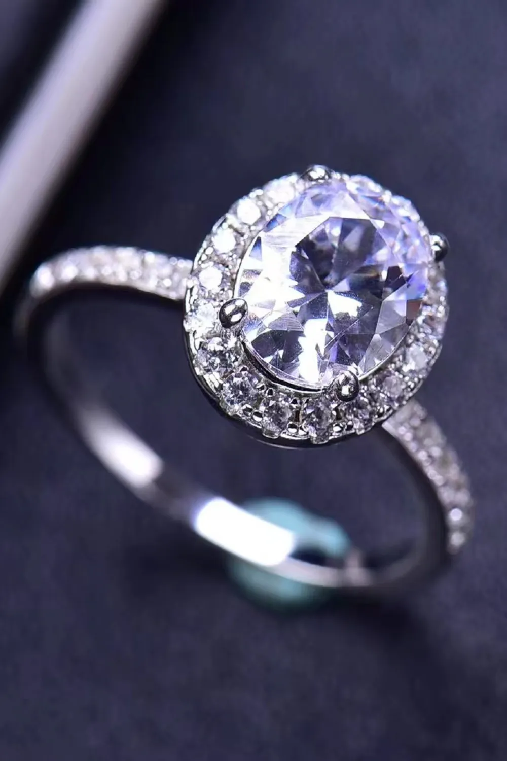 2 Carat Moissanite Platinum-Plated Ring, image 4