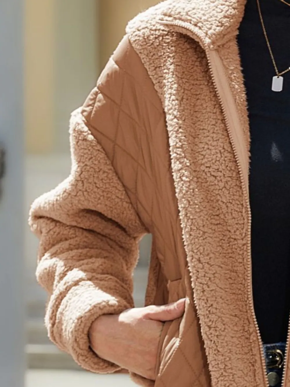 Zip-Up Collared Neck Jacket, image 9