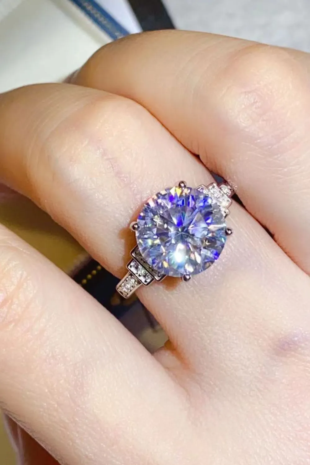 5 Carat Moissanite 925 Sterling Silver Ring, image 2