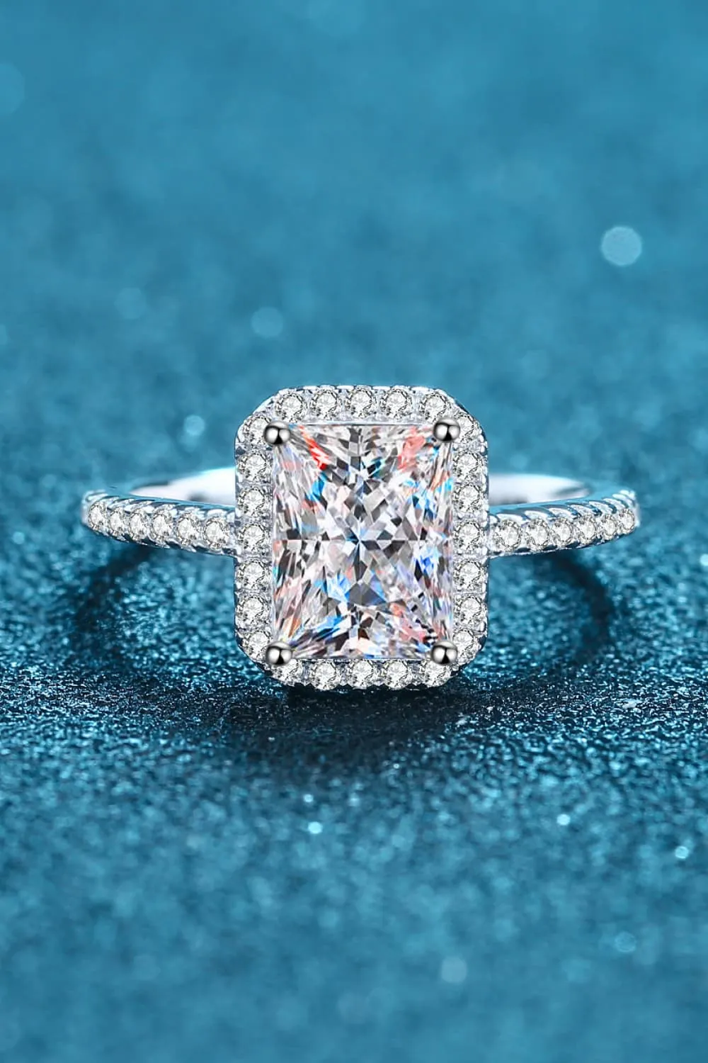 2 Carat Moissanite 925 Sterling Silver Halo Ring, image 4