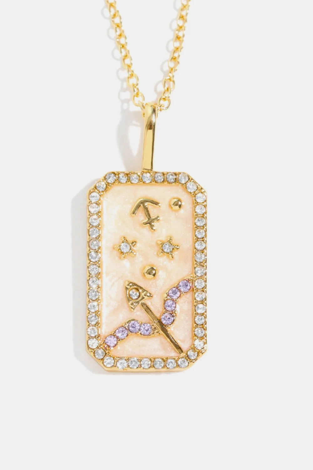Rhinestone Constellation Pendant Copper Necklace, image 27