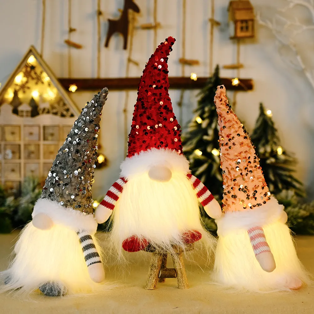 Sequin Light-Up Faceless Gnome, image 3