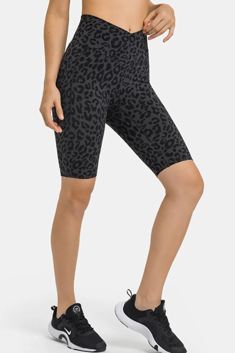 High Waist Biker Shorts with Pockets, image 3