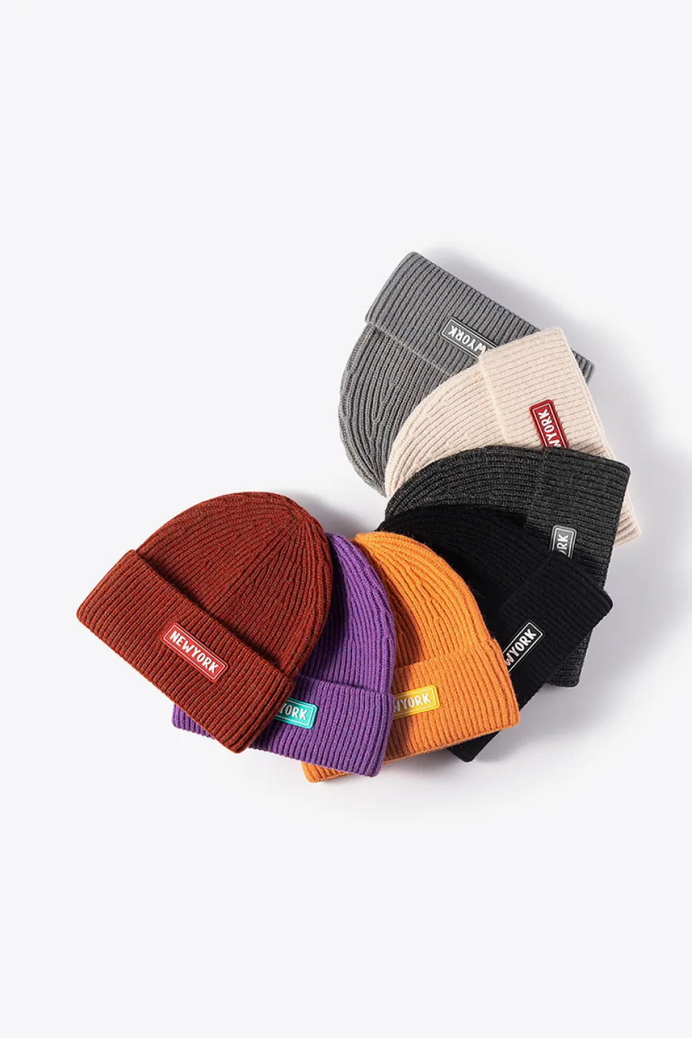 NEWYORK Patch Rib-Knit Cuffed Beanie, image 25