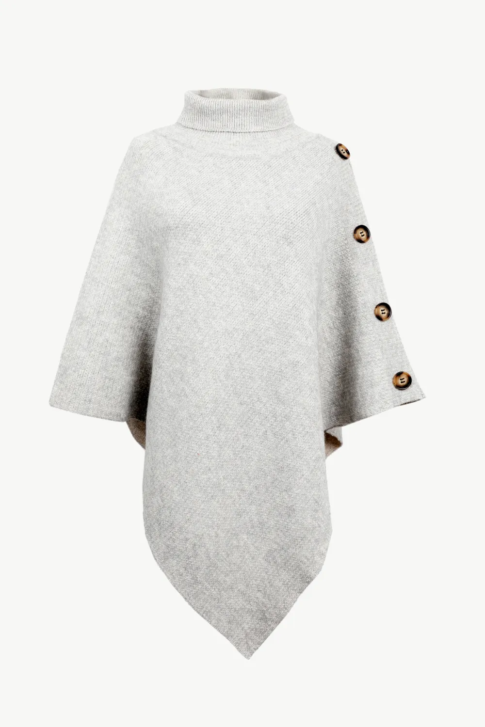 Turtleneck Buttoned Poncho, image 12