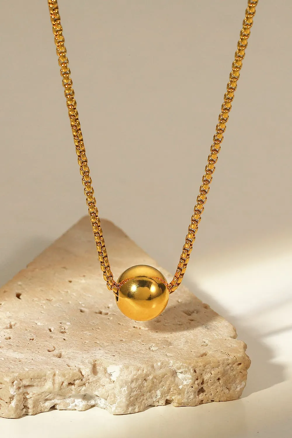 18K Gold-Plated Round Shape Pendant Necklace, image 2