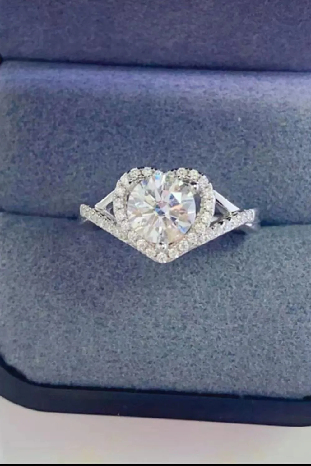 1 Carat Moissanite 925 Sterling Silver Heart Ring, image 4
