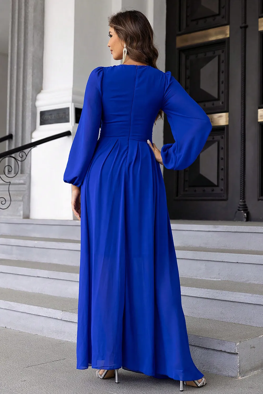 Twist Front Cutout Long Sleeve Dress, image 2
