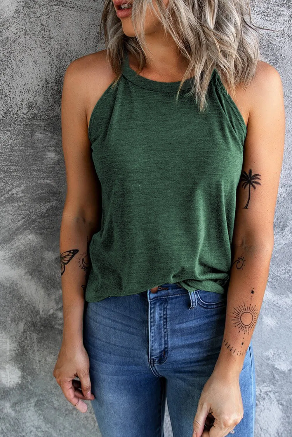 Curved Hem Grecian Tank Top, image 3