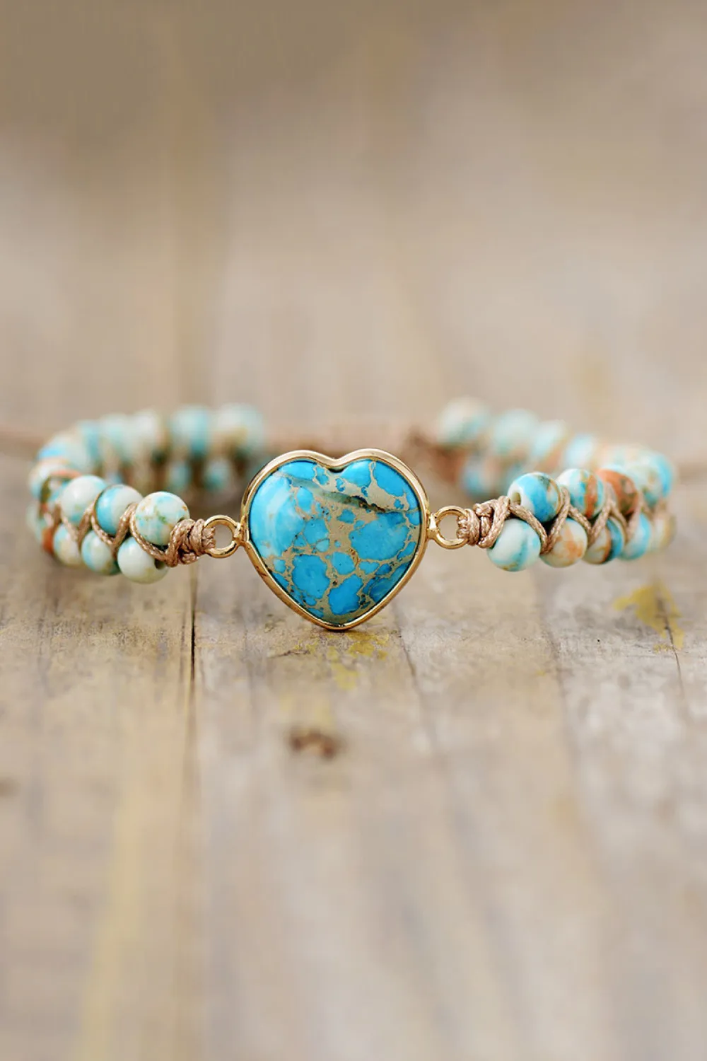 Handmade Heart Shape Natural Stone Bracelet, image 2