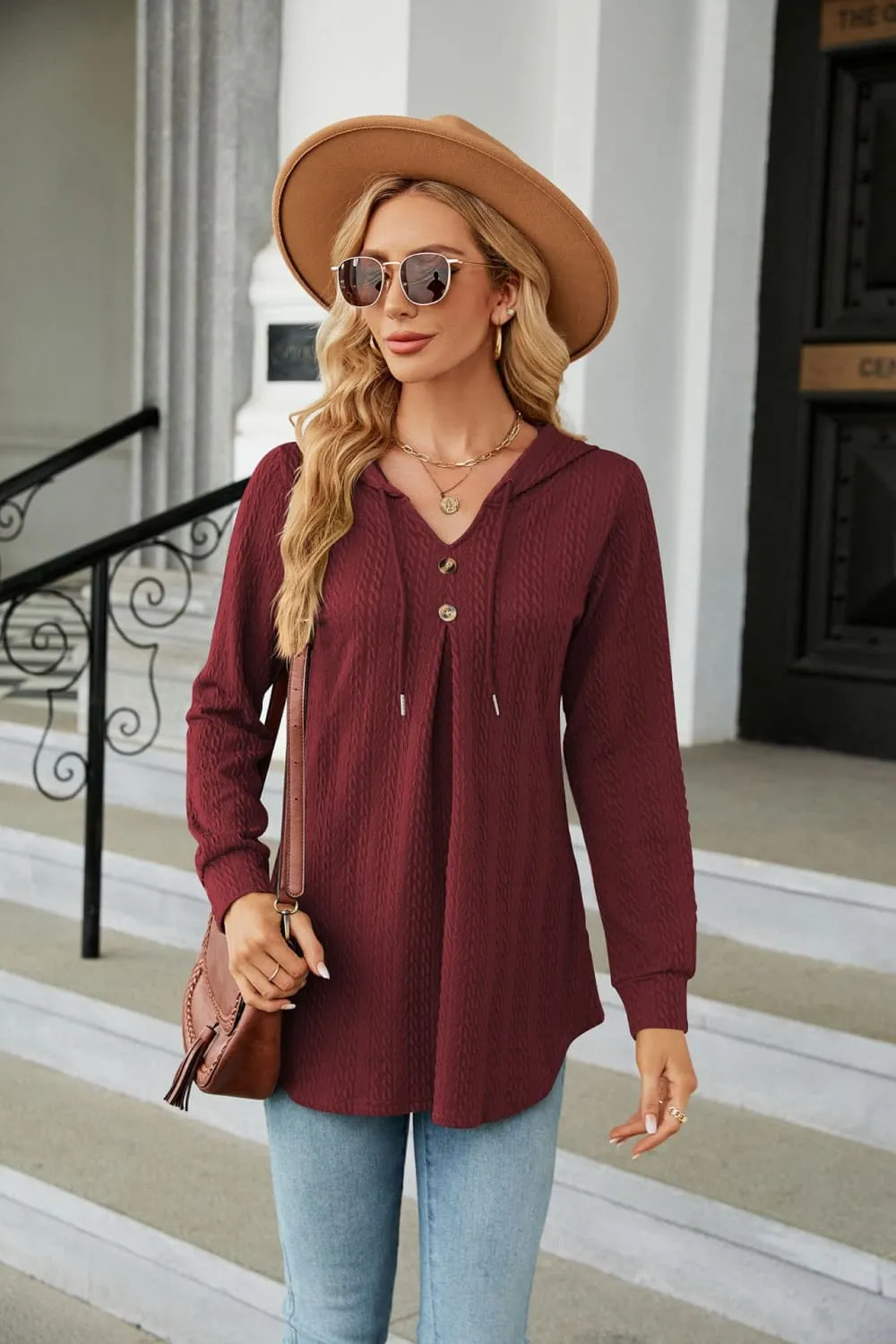 Long Sleeve Hooded Blouse, image 17
