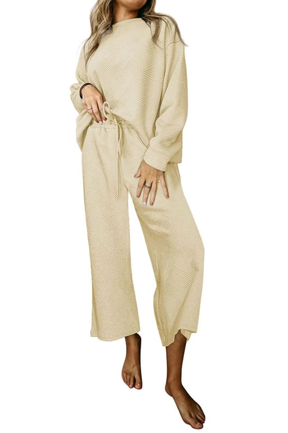 Dropped Shoulder Top and Pants Set, image 2