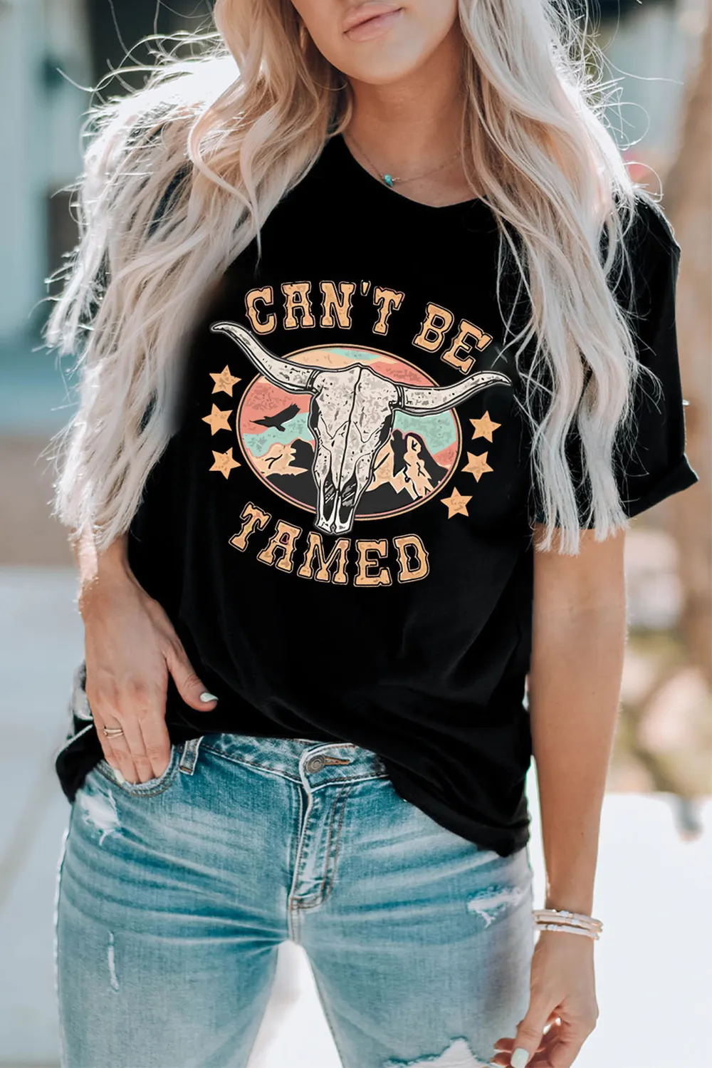 CAN'T BE TAMED Graphic Short Sleeve Tee, image 3