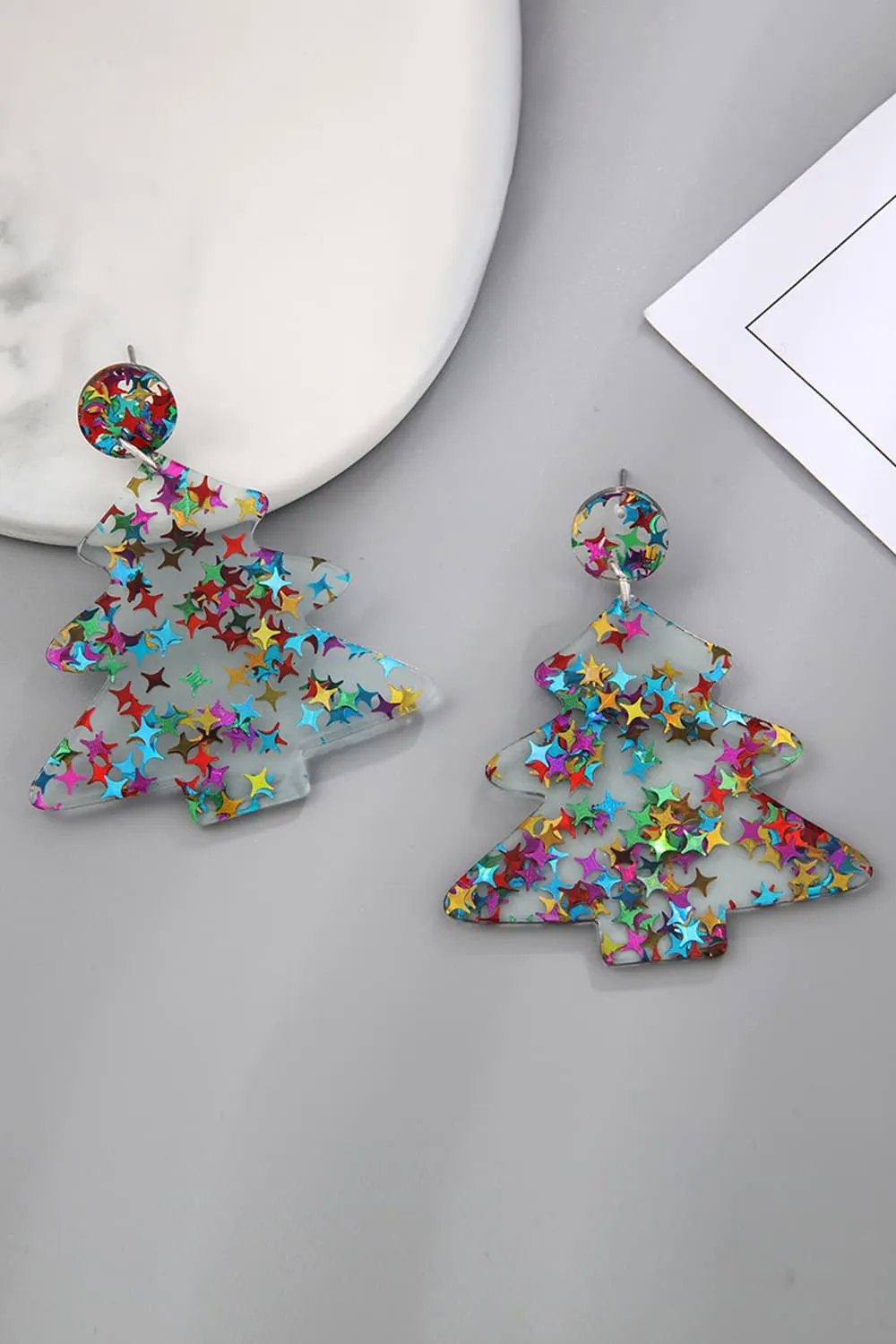 Christmas Tree Acrylic Earrings, image 7