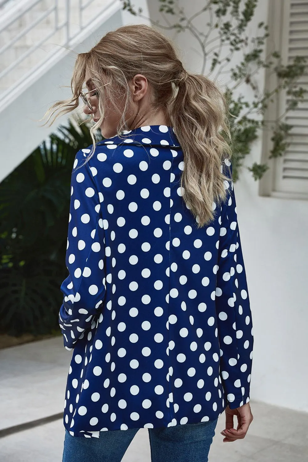 Polka Dot Long Sleeve Blazer, image 2