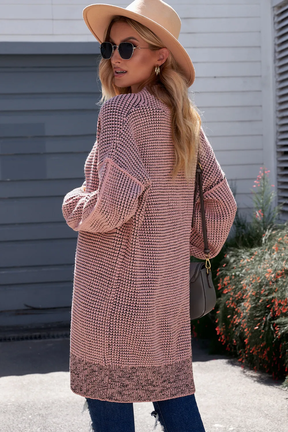 Heathered Open Front Longline Cardigan, image 6