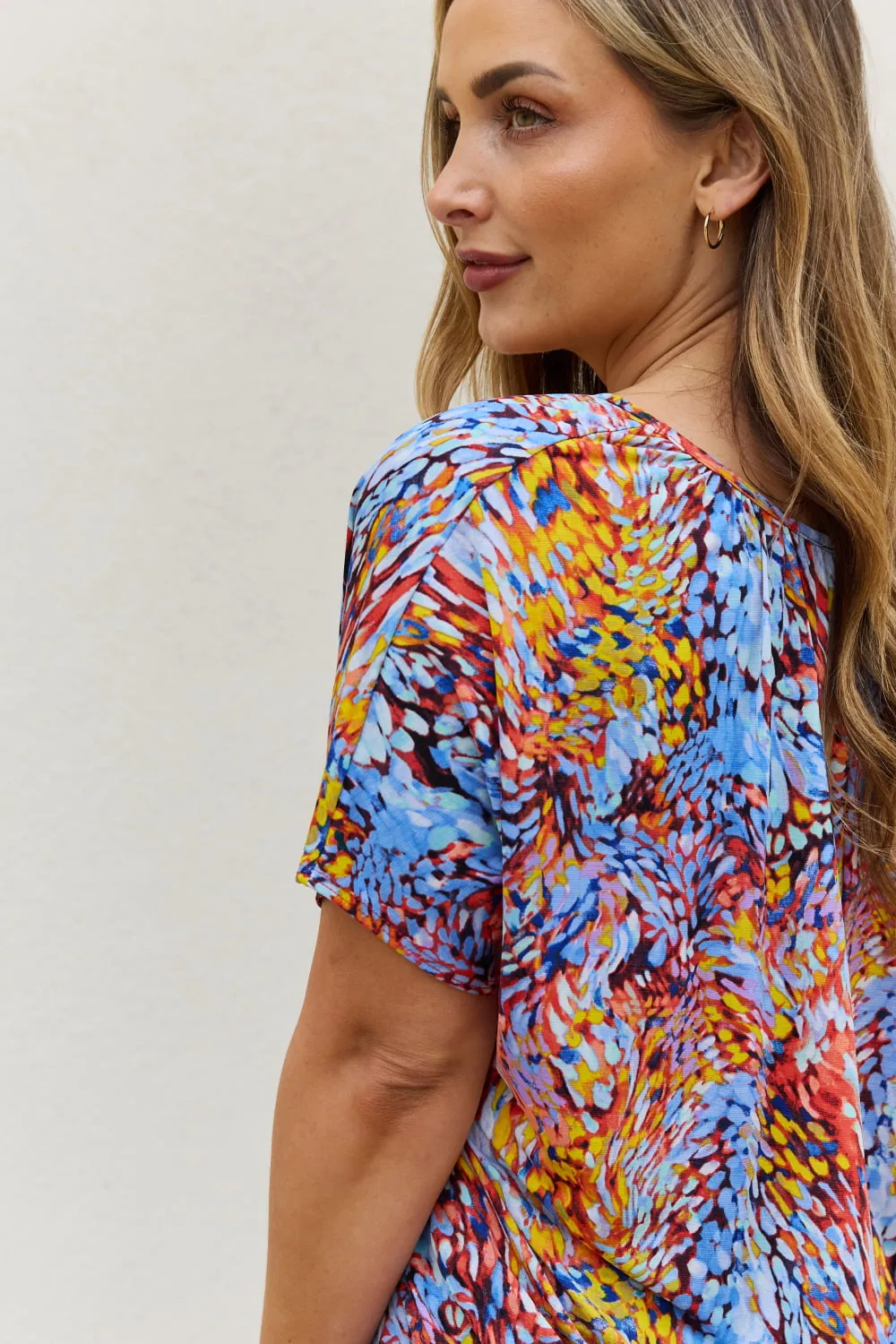 Full Size Printed Dolman Flowy Top, image 6
