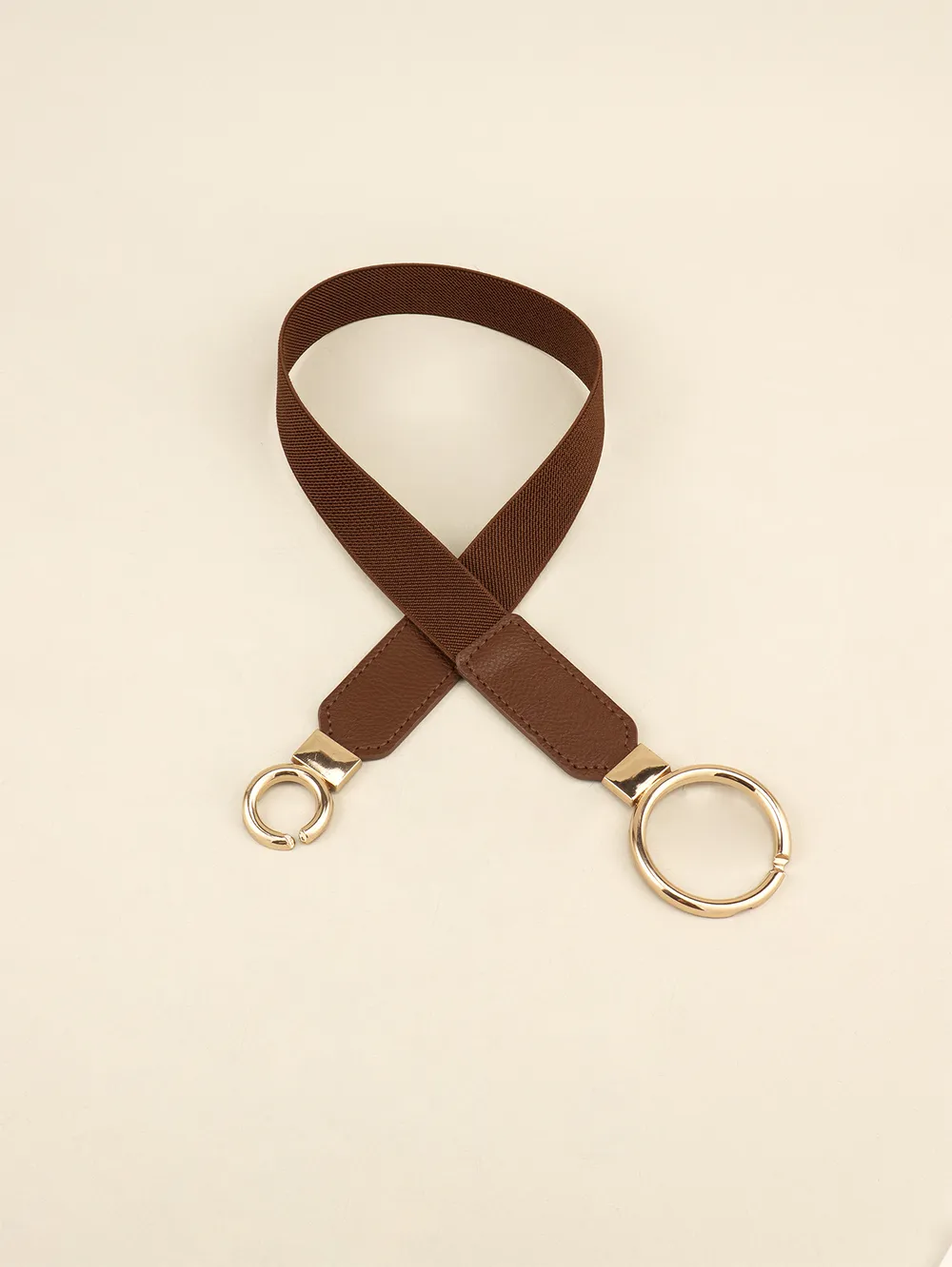 Double Ring Buckle Elastic PU Belt, image 12