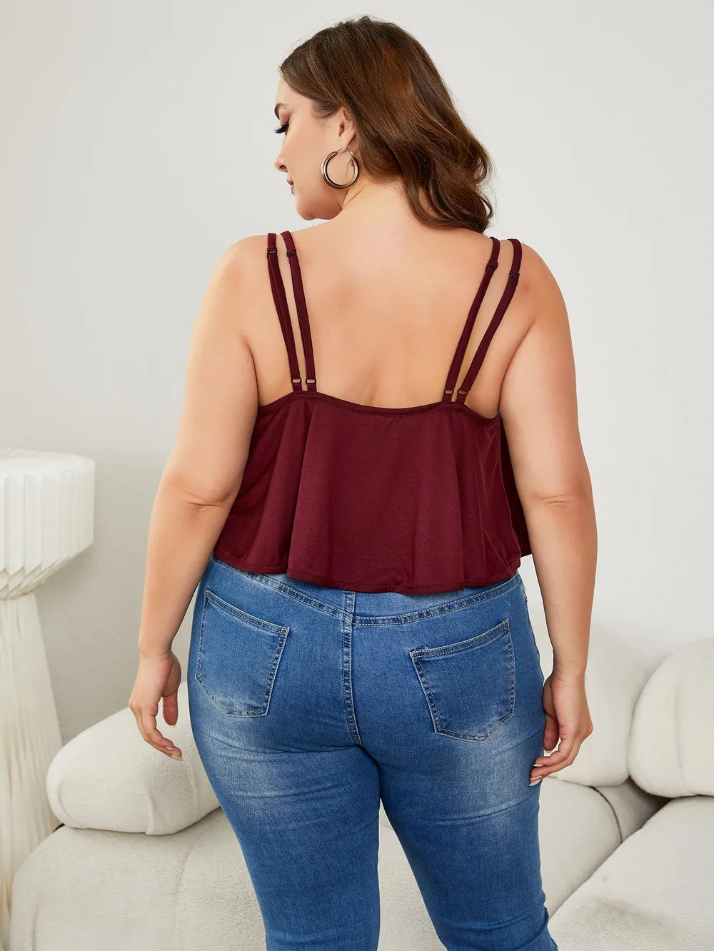 Plus Size Double-Strap Scoop Neck Cami, image 2