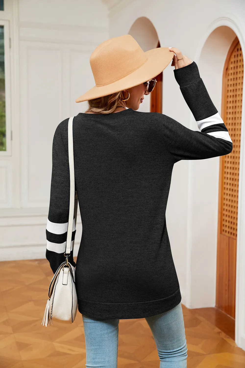 Round Neck Long Sleeve Top, image 6
