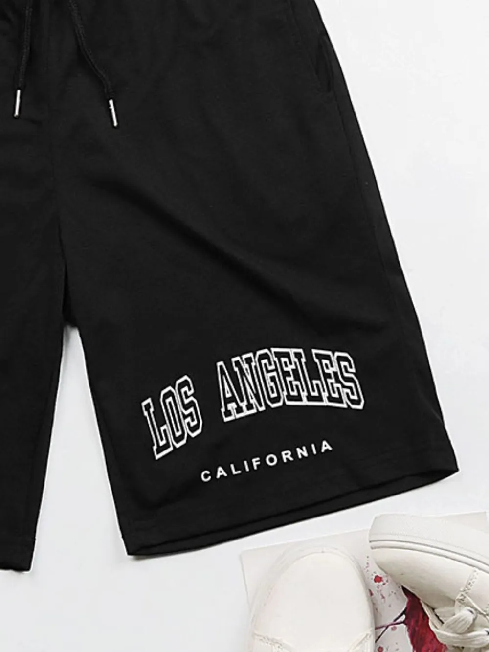 LOS ANGELES CALIFORNIA Graphic Drawstring Shorts, image 4