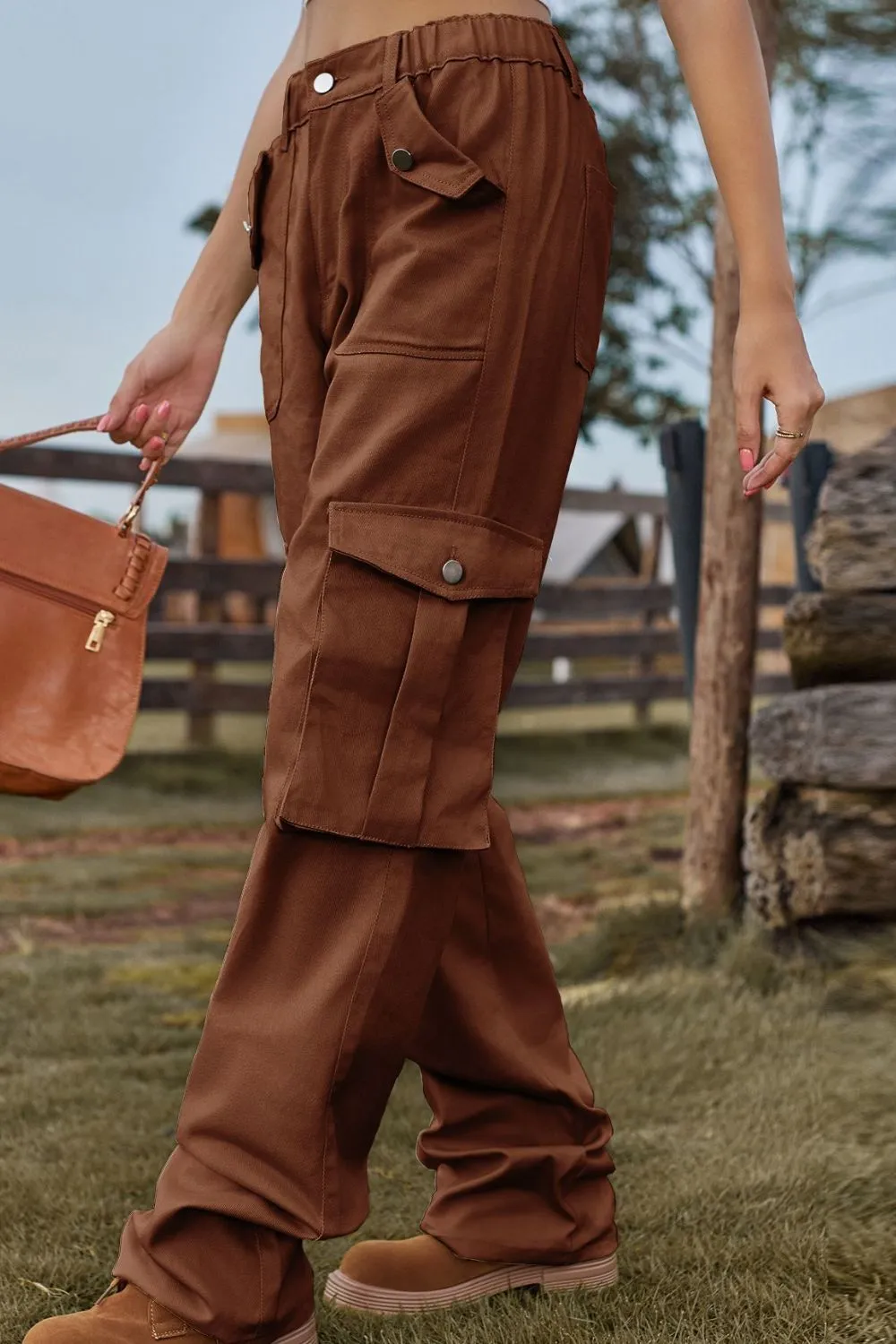 Loose Fit Long Jeans with Pockets, image 3