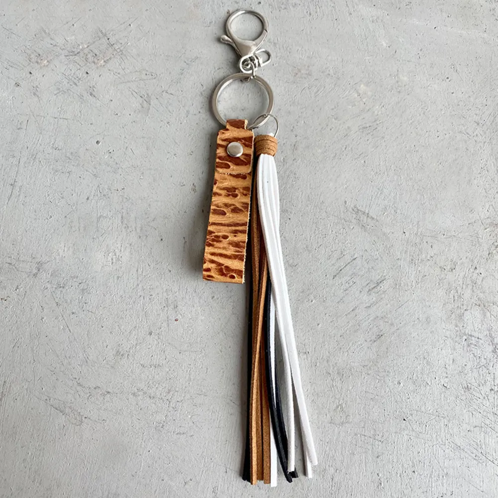 Genuine Leather Tassel Keychain, image 6