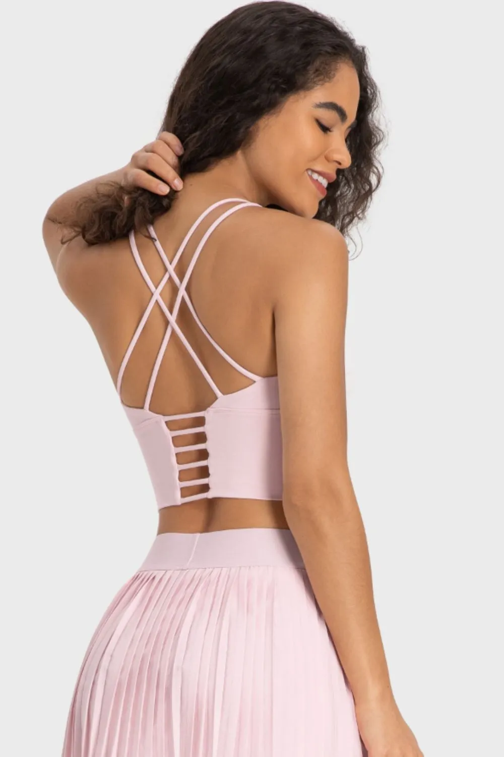 Crisscross Back Ladder Detail Sports Bra, image 2
