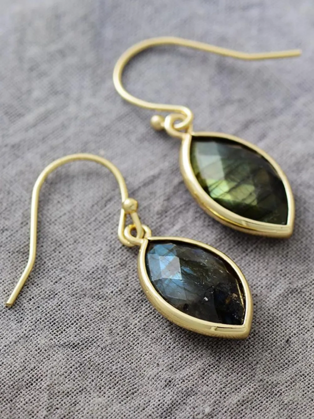Geometrical Shape Natural Stone Dangle Earrings, image 3