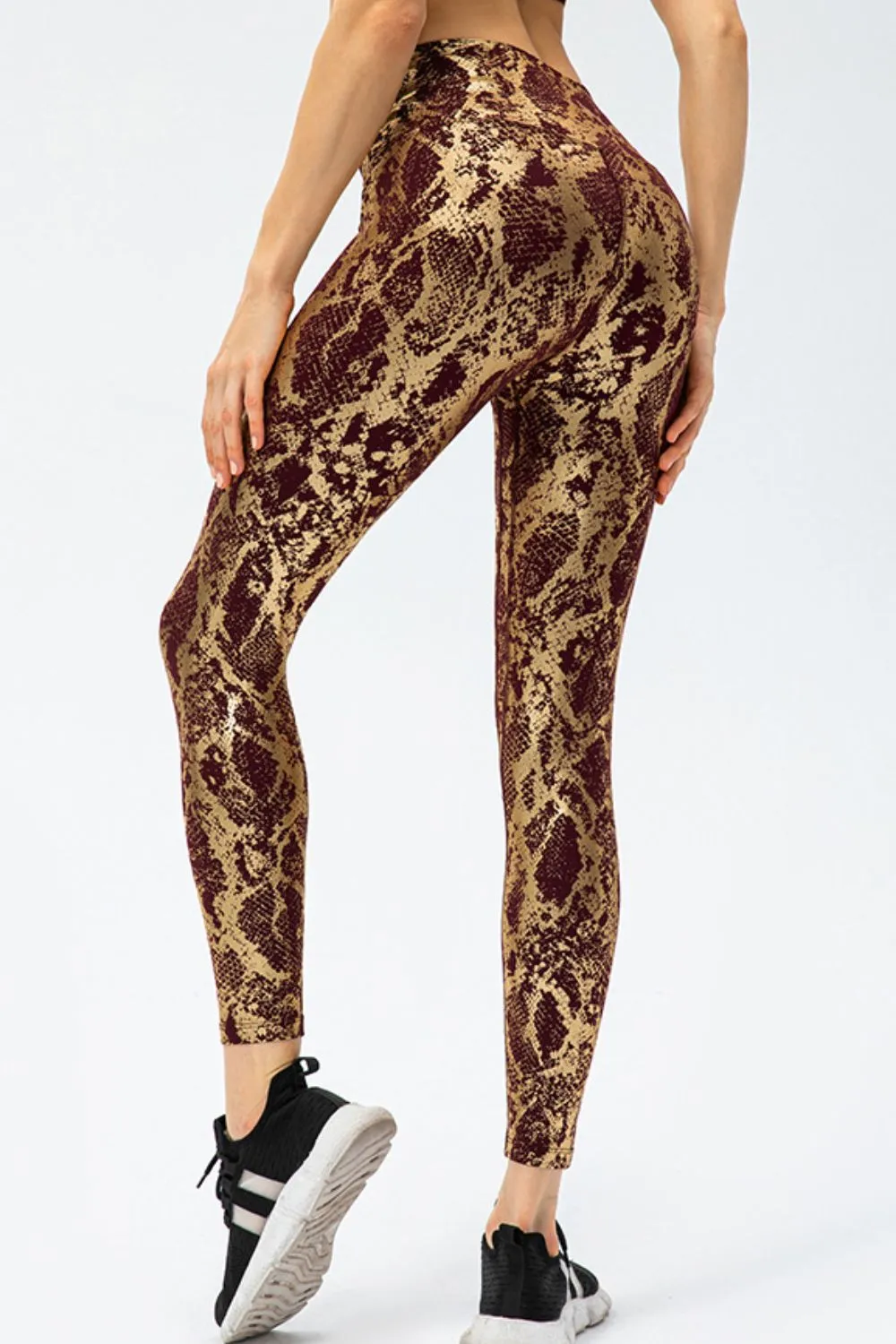 Animal Print Slim Fit Wide Waistband Long Sports Pants, image 2