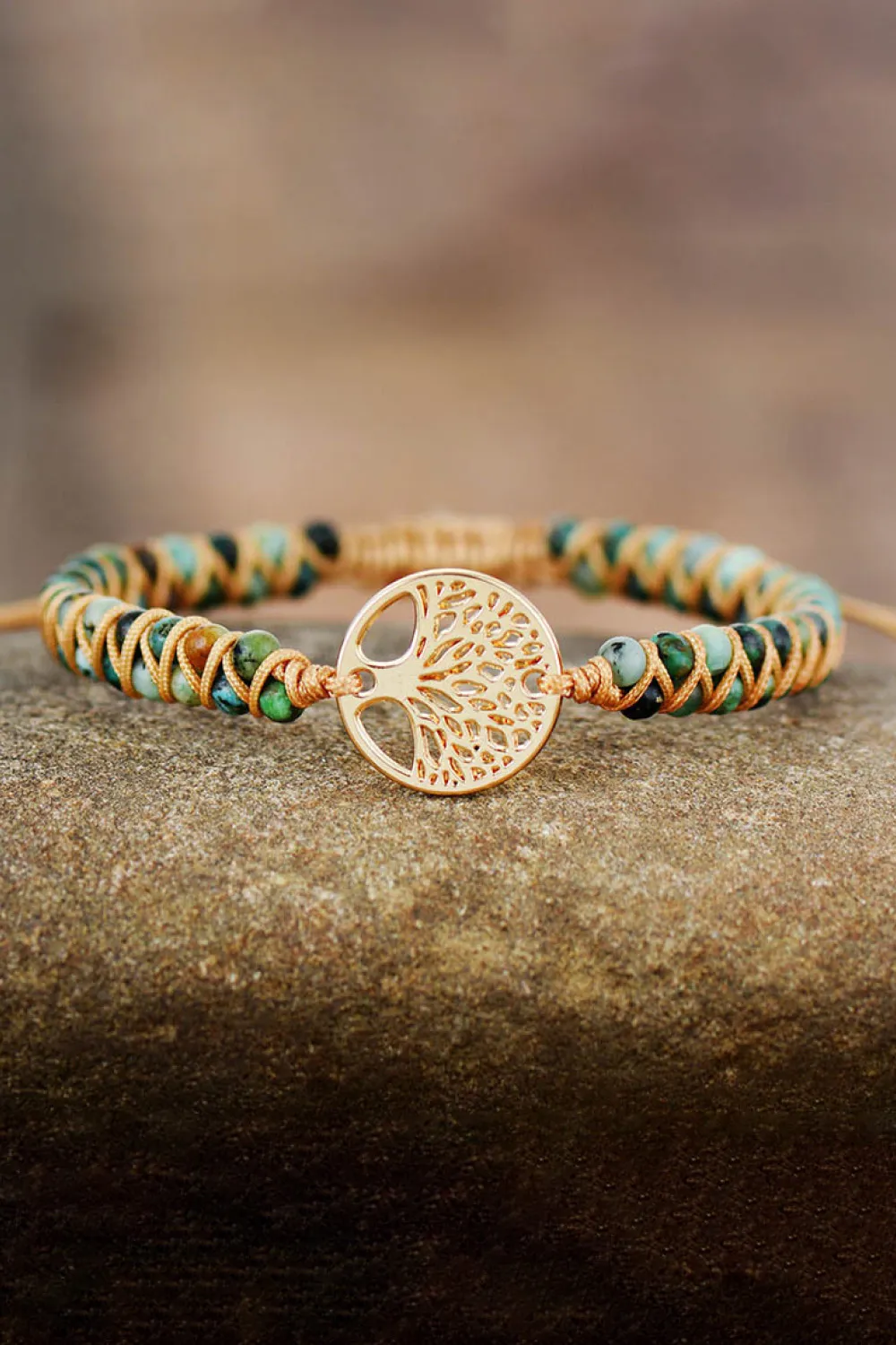 Handmade Tree Shape Beaded Copper Bracelet, image 2