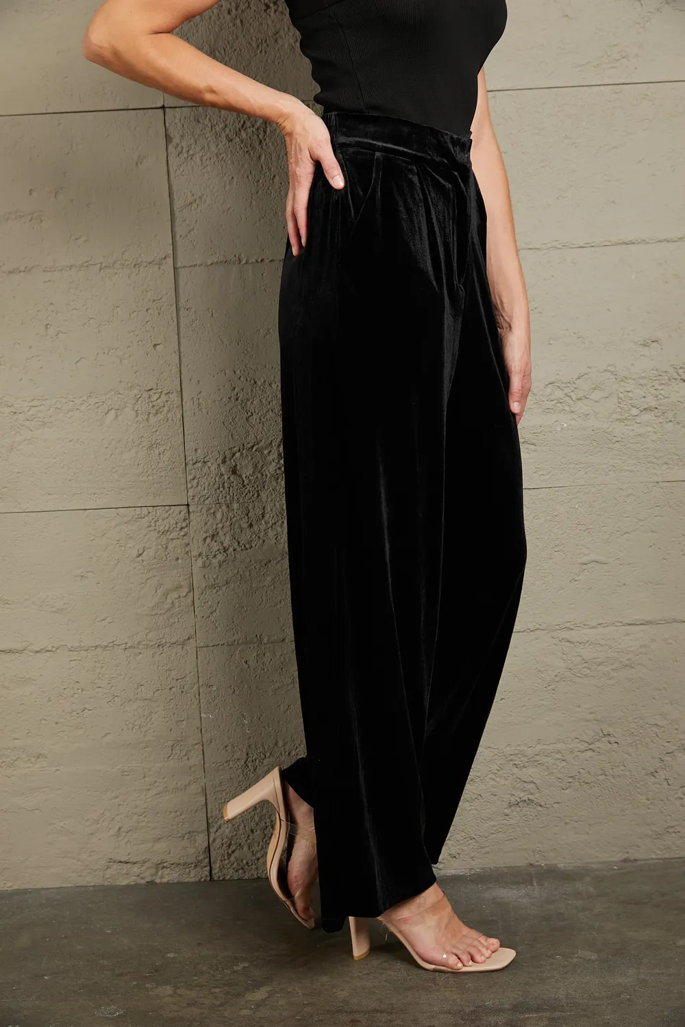 Loose Fit High Waist Long Pants with Pockets, image 3