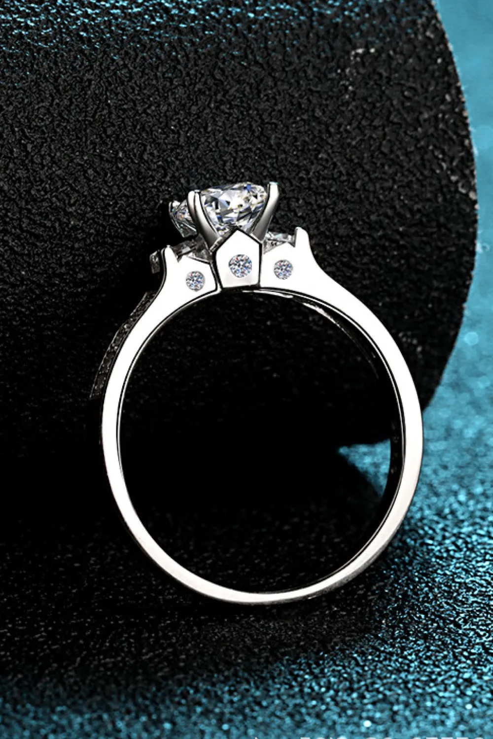 Lucky Charm Moissanite Rhodium-Plated Ring, image 5